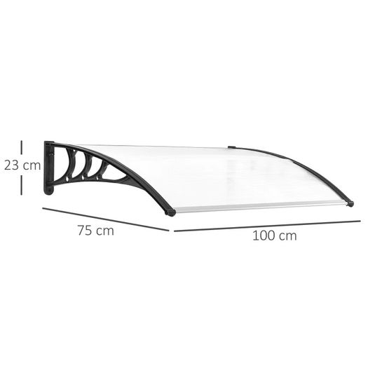 NEW SALE | 0.8 x 1 m Window Awning, Modern Door Awning , Polycarbonate Cover Outdoor Rain Snow Sunlight Protection Hollow Sheet