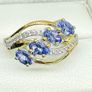 Tanzanite & White Zircon 4-Stone Ring Image 7