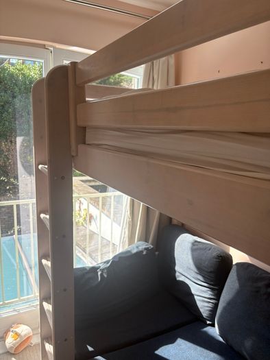 Flexa high bed with desk, sofa and ladder