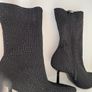 High-heel Dressy Ankle Boots With Sparkly Rhinestones Sequins Jet Black. In Excellent Condition Size Eu 39 Uk 6.   With original protective bag. Image 3