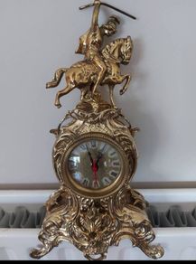 Antique Brass Mantel Clock