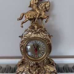 Antique Brass Mantel Clock