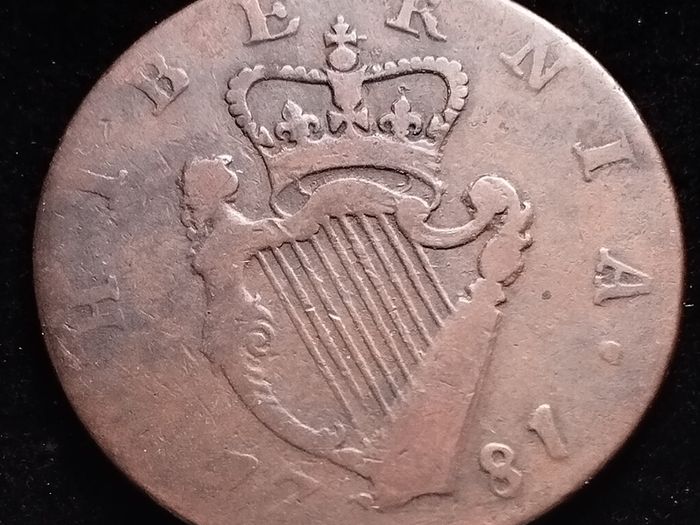 #404 - Hibernia - Ireland - 1781 - Half Penny