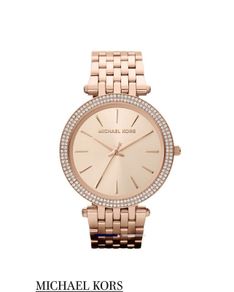 Michael Kors ladies' rose gold-plated bracelet watch