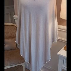 Designer poncho with pearls