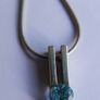 Vintage 925 Sterling Silver Pendant with Blue Stone on chain Image 4