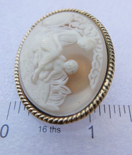 Vintage Shell Cameo Brooch Cameo Ivory Scarf Clip