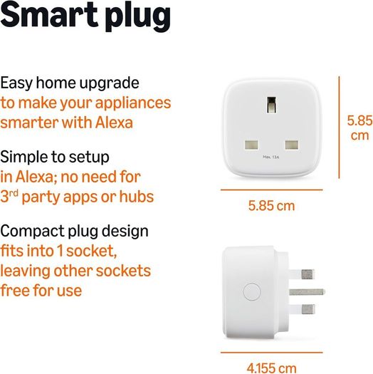 Single Outlet Indoor Wi-Fi Smart Plug, works with Alexa only, 4 Pack, Whit
