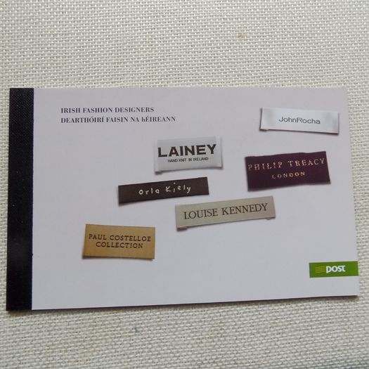 Irish Fashion Designers Stamp Booklet.Complete Six Panes.Mint never hinged.
