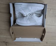 Nike Air Force 1 React White Leather Sneakers Size UK 9