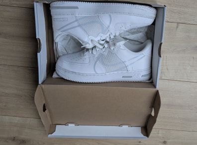 Nike Air Force 1 React White Leather Sneakers Size UK 9