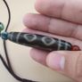 Vintage 2 Eyes Himalayan Tibetan Unique Pattern Agate Dzi Bead Image 4