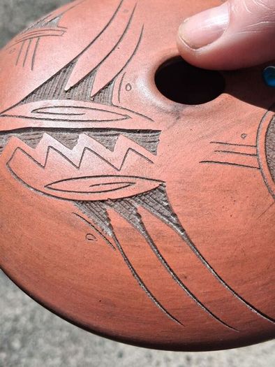 Dwayne Blackhorse Navajo Redware Seed Jar