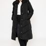 Black Longline Quilted Coat. New Image 4