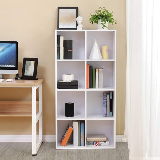New 8 Cube Bookcase Storage Display Shelf Freestanding Cabinet Unit - FREE P&P