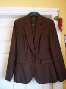 Linen Chocolate Brown  Blazer Jacket Debenhams Sz 12 Eu 40.  Super Condition