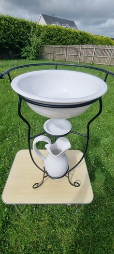 Vintage washbasin on a metal stand