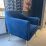 navy velvet chair Image 2