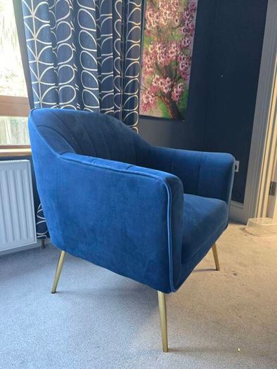 navy velvet chair