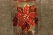 Gorgeous Christmas Poinsettia Candle Holder Brand New in box
