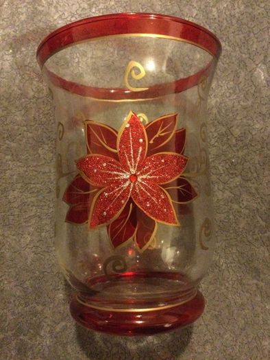 Gorgeous Christmas Poinsettia Candle Holder Brand New in box