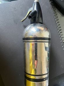 Vintage Chrome and Black Soda Syphon Deco Style