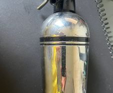 Vintage Chrome and Black Soda Syphon Deco Style