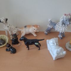 Antique cat and dog figurines  - including Beswick