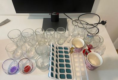 Glassware bundle (wine, water & whiskey glasses)