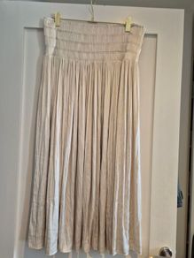 cream maxi skirt