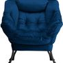 Comfy Armchair for Living Room Bedroom Reading Chair Accent Chairs Relax Velvet Arm Chairs Cuddle Chair with Metal Frame, Dark Blue Image 6