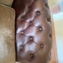 Chesterfield type leather/fabric brown beige sofa Image 2