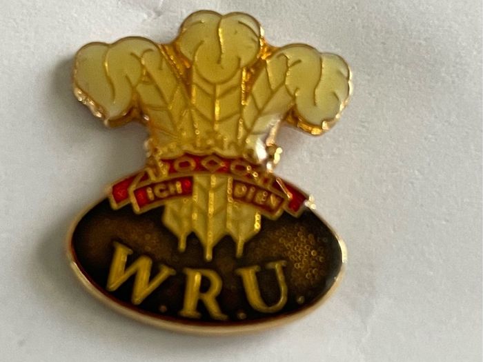 WRU enamelled metal pin