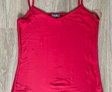 Red Cami Satin Top - red camisole or tank top