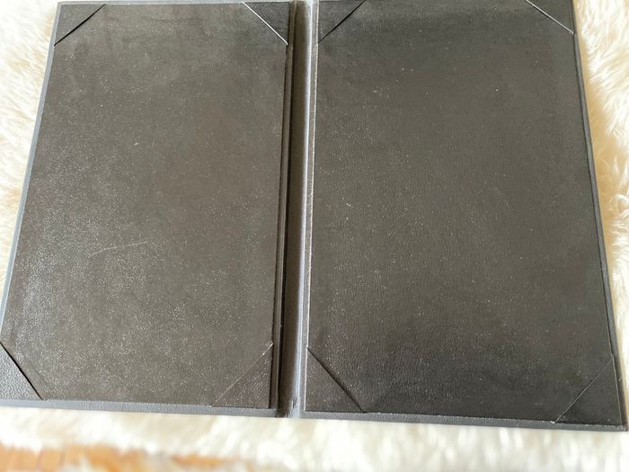 Hand made leather menu holder