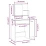 Dressing Table Set Grey Sonoma 86.5x35x136 cm (FREE SHIPPING) Image 10