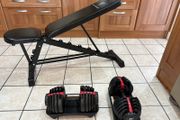 Selectable Dumbbells 2.5kg To 25kg + Adjustable Weight Bench.