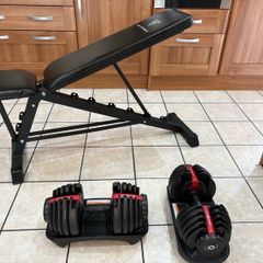 Selectable Dumbbells 2.5kg To 25kg + Adjustable Weight Bench.