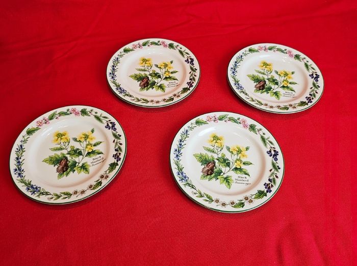 Royal Worcester Herbs Dinnerware , Set of two Rosemary and Black Mustard plates