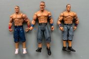 Bundle of 3 John Cena WWE Action Figures - 1 x Jakks and 2 x Mattel