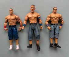 Bundle of 3 John Cena WWE Action Figures - 1 x Jakks and 2 x Mattel
