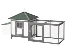 Chicken Coop Small Animal Pet Cage w/ Nesting Box Outdoor Run Wooden