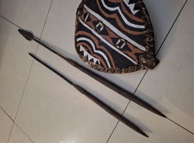 tribal sheld and spears