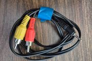 3.5mm jack to 3 RCA audio/video cable.