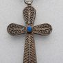 Vintage Turquoise  Large 4" Cross Pendant and unusual Chain length 34" Image 5