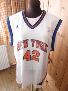 Vintage Adidas New York Knicks #42 David Lee White Jersey
