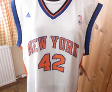 Vintage Adidas New York Knicks #42 David Lee White Jersey