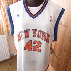 Vintage Adidas New York Knicks #42 David Lee White Jersey