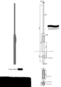 Galvanised lighting pole and T-bar