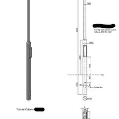 Galvanised lighting pole and T-bar